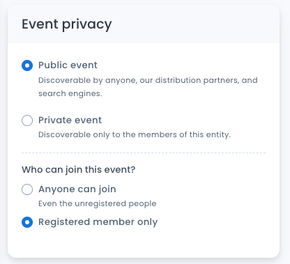 Event privacy