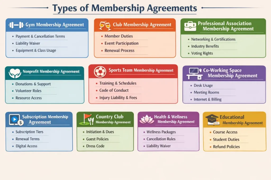 Best Membership Agreement Template Types