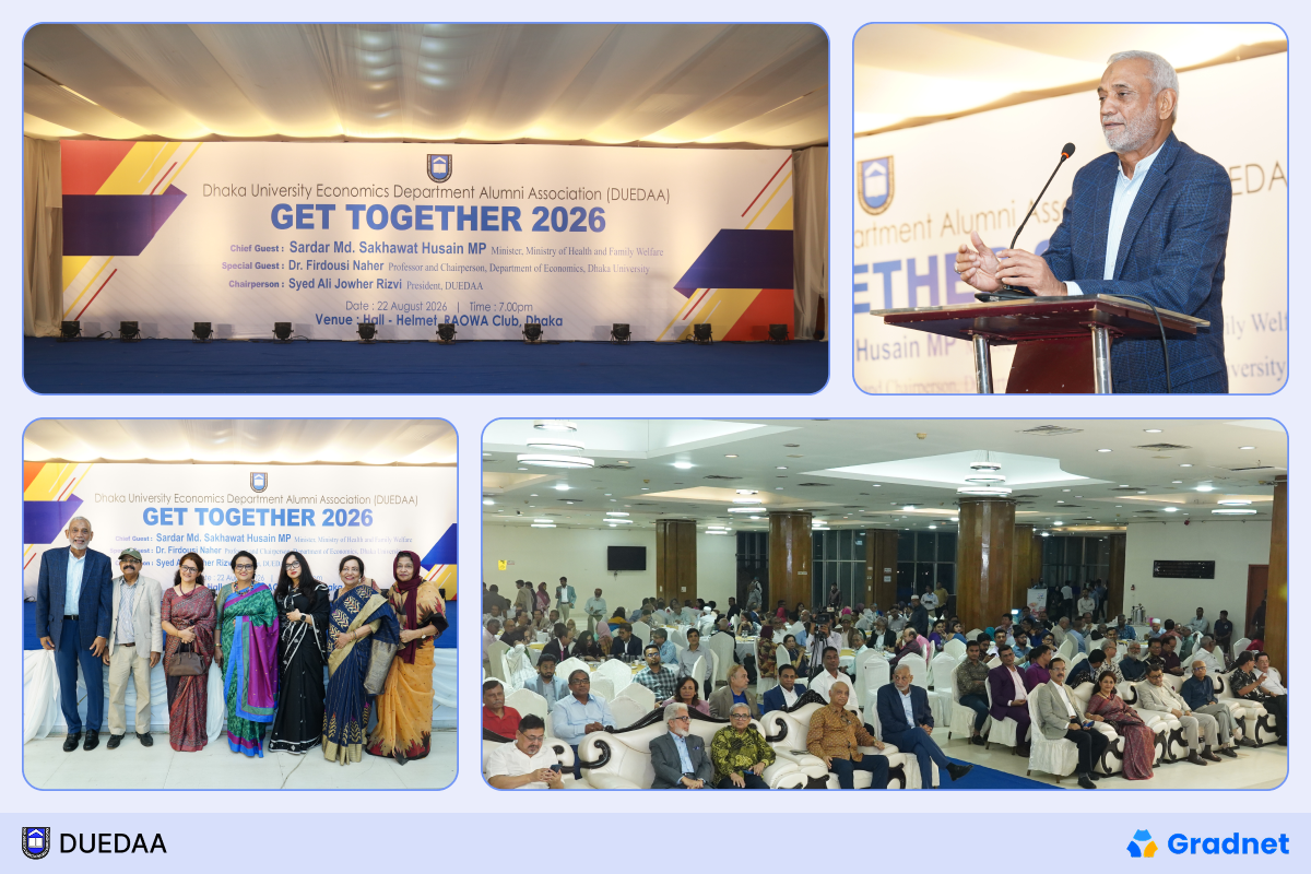 Official inauguration of the DUEDAA Web Portal at Get Together 2026, a new alumni management platform built and powered by Gradnet.